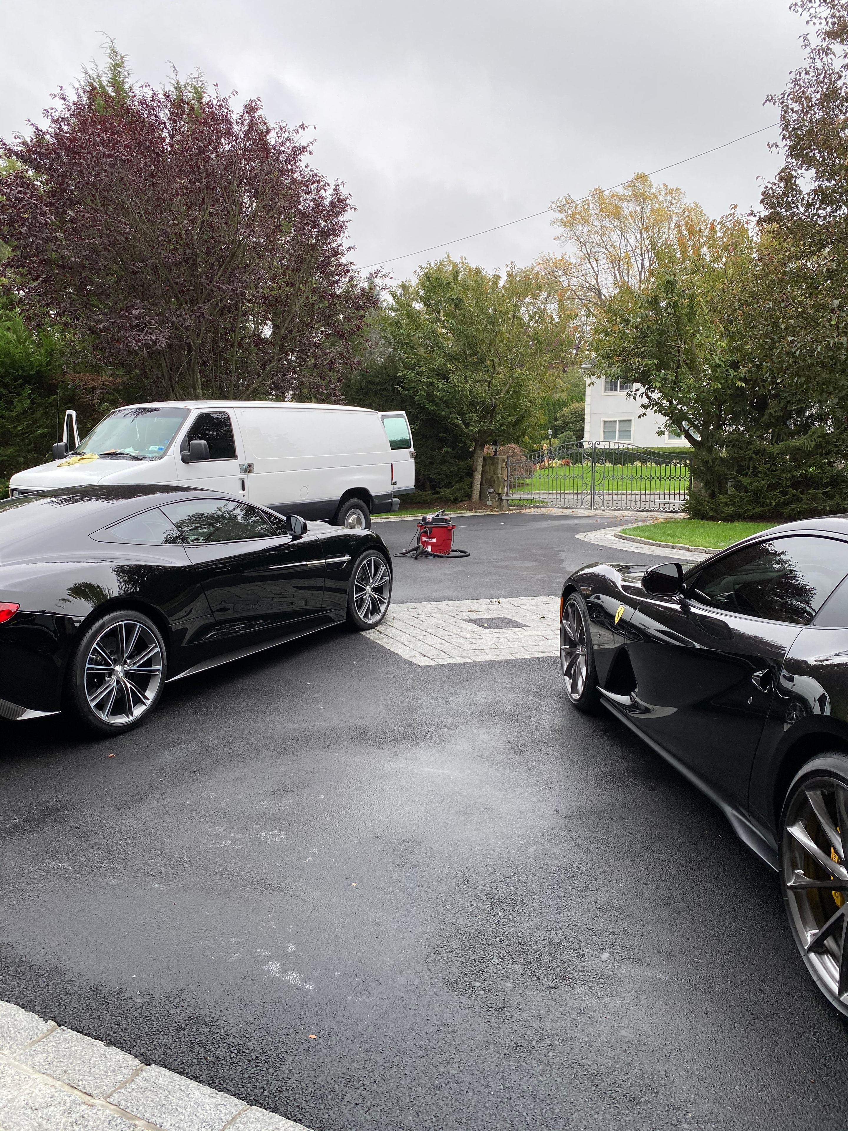 Multiple luxury vehicles including Ferrari detailed in Westchester